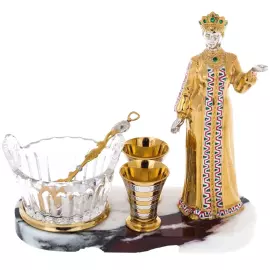 Икорница "Хозяйка медной горы" малая, на 2 персоны, 5 предметов, Златоуст