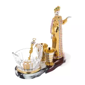 Икорница "Хозяйка медной горы" малая, на 2 персоны, 5 предметов, Златоуст