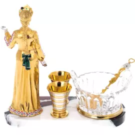 Икорница "Хозяйка медной горы" малая, на 2 персоны, 5 предметов, Златоуст