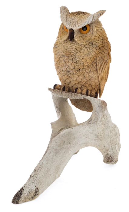 The sculpture of the whale bone "Owl" is large