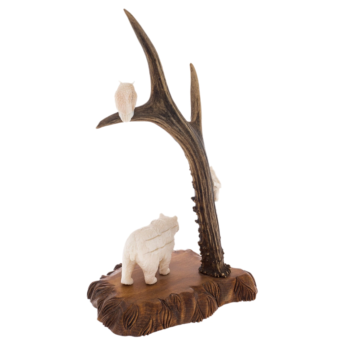 Walrus tusk statuette "Walk, bears"