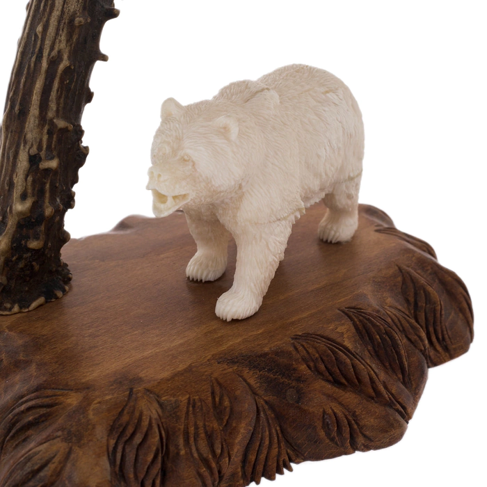 Walrus tusk statuette "Walk, bears"
