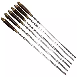 Набор шампуров "Разные звери: Каменные головы" на 6 персон, в колчане