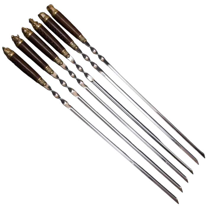 A set of skewers "Different animals: Stone heads" in a quiver