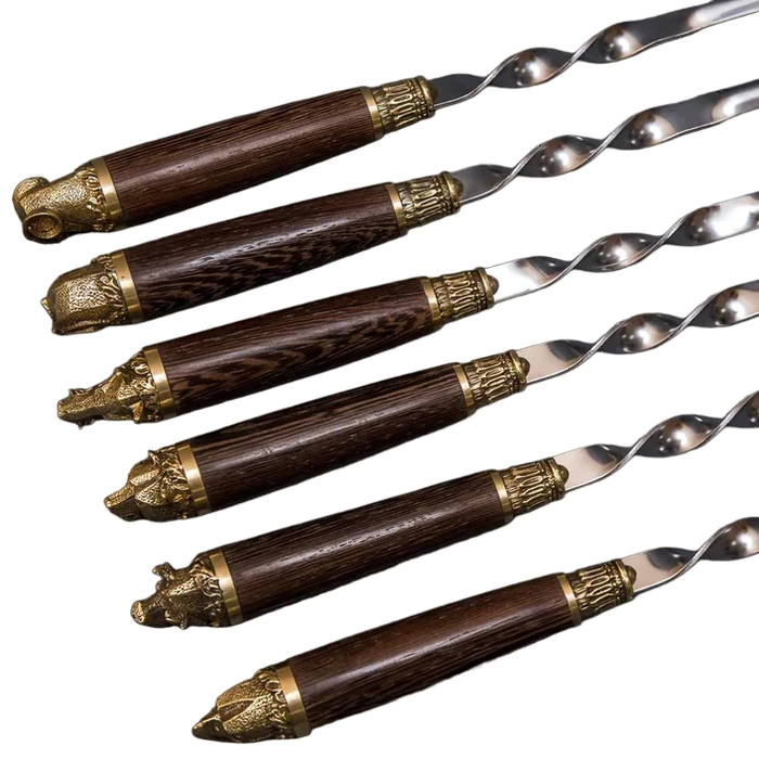 A set of skewers "Different animals: Stone heads" in a quiver