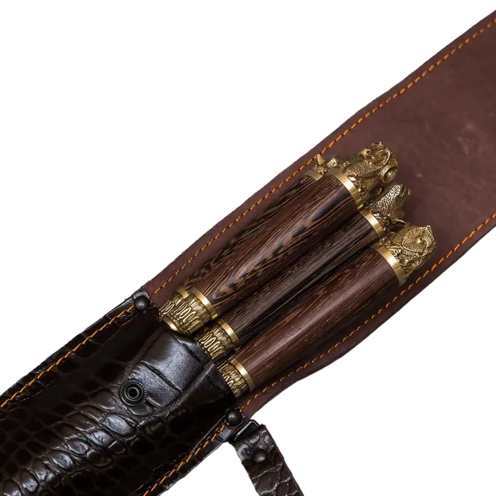 A set of skewers "Different animals: Stone heads" in a quiver