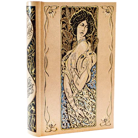 Книга подарочная в кожаном переплете "Мисс Гарриет" Ги де Мопассан, в футляре