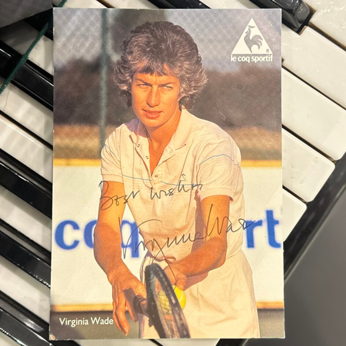 Autographed photo of tennis player Virginia Wade
