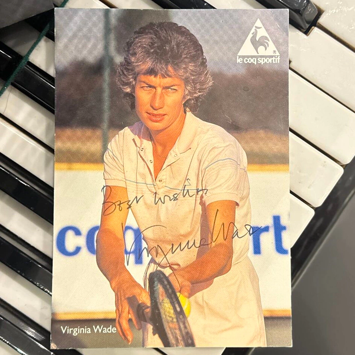 Autographed photo of tennis player Virginia Wade