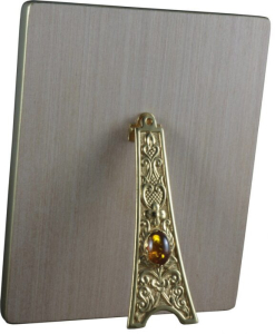 Mother-of-pearl icon "Peter and Fevronia" in a gold frame with embossing