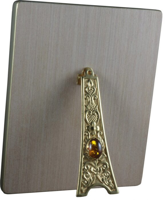 Mother-of-pearl icon "Peter and Fevronia" in a gold frame with embossing