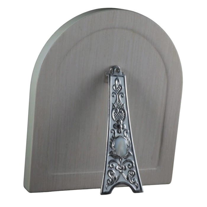 Mother-of-pearl icon "Nicholas the Wonderworker" in a white frame (arch)