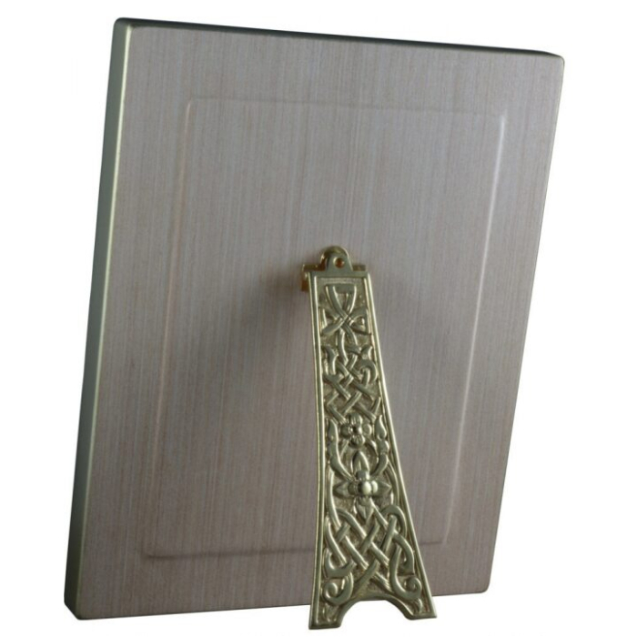 The icon of the Savior on the Throne on natural mother-of-pearl in a gold frame