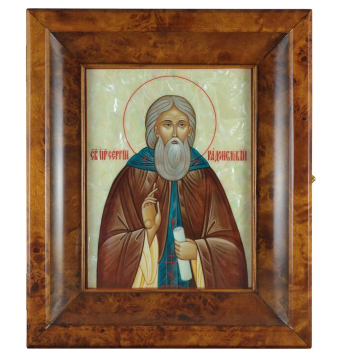 Icon on natural mother-of-pearl "Sergius of Radonezh" in Kyoto