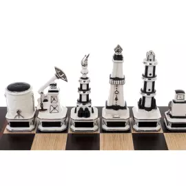 Шахматы из фарфора "Нефтяные" торжественные