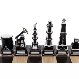 Шахматы из фарфора "Нефтяные" торжественные