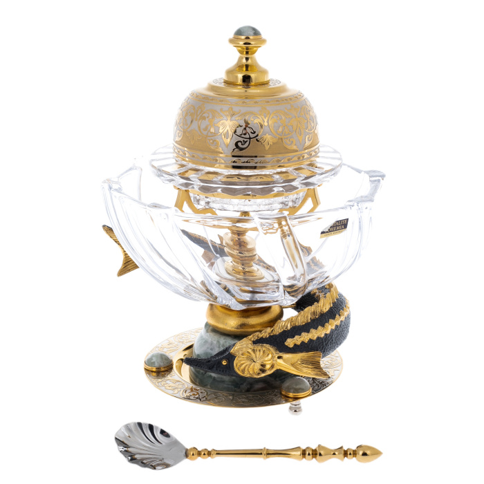 Caviar bowl with Poseidon icehouse on icy quartz