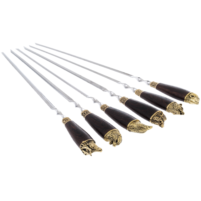 A set of skewers "Different animals" in the case