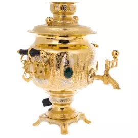 Чайный набор с самоваром, на 4 персоны, Златоуст