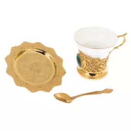 Чайный набор с самоваром, на 4 персоны, Златоуст