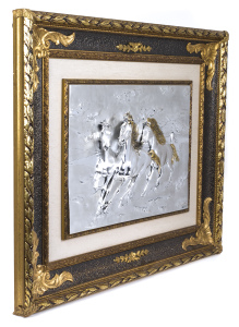 Panel "Three horses", silver color