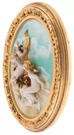 Барельеф "Ангелочки с виноградом" цветной