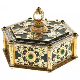 Ларец шестиугольный из камня "Престиж" Златоуст