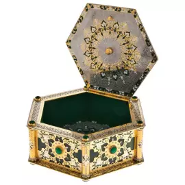 Ларец шестиугольный из камня "Престиж" Златоуст
