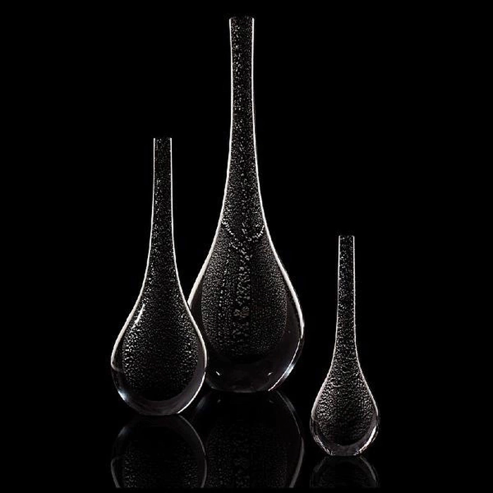 Table vase "Plinio" with a touch of gold