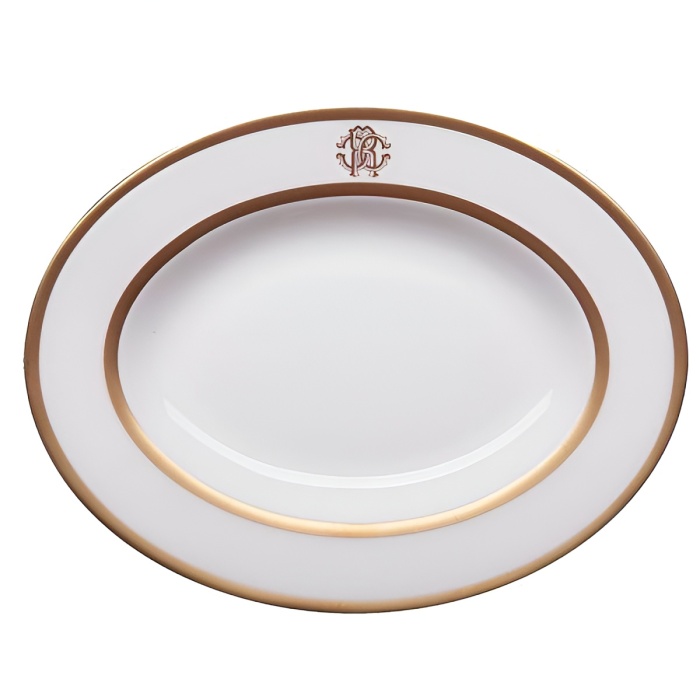 Oval plate for snacks "Silk Gold"
