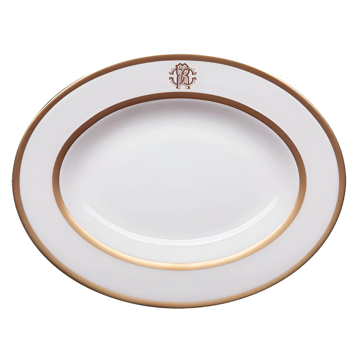 Oval plate for snacks "Silk Gold"