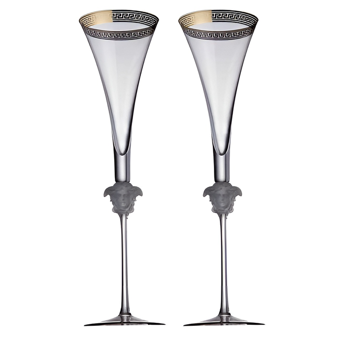 Set of champagne glasses "Medusa d'Or" for 2 persons