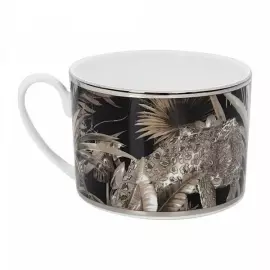 Чашка с блюдцем для чая "Tropical Jungle black"