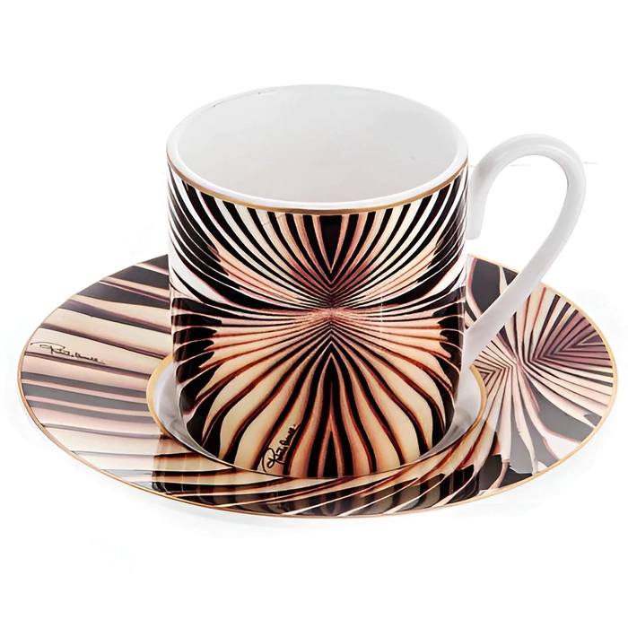 Cup and saucer for coffee "Tigress gold"