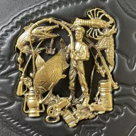 Книга в кожаном переплете "Большая книга русской рыбалки" Сабанеев Л.П.