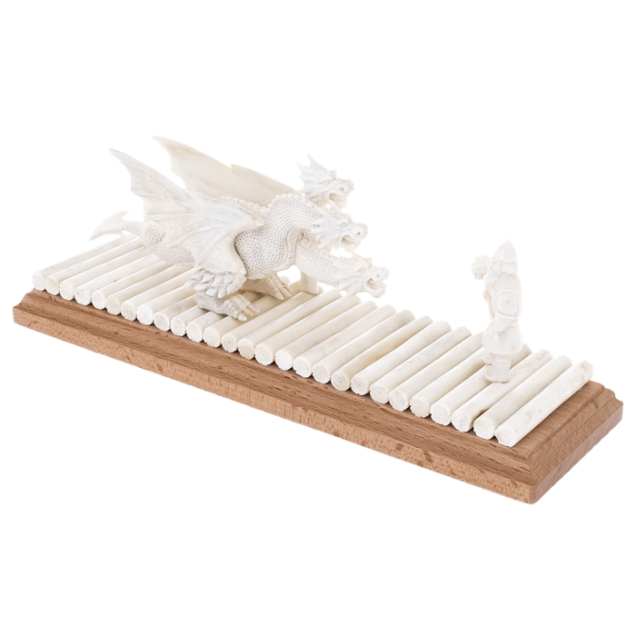 Composition of the elk horn "Serpent Gorynych and the hero"