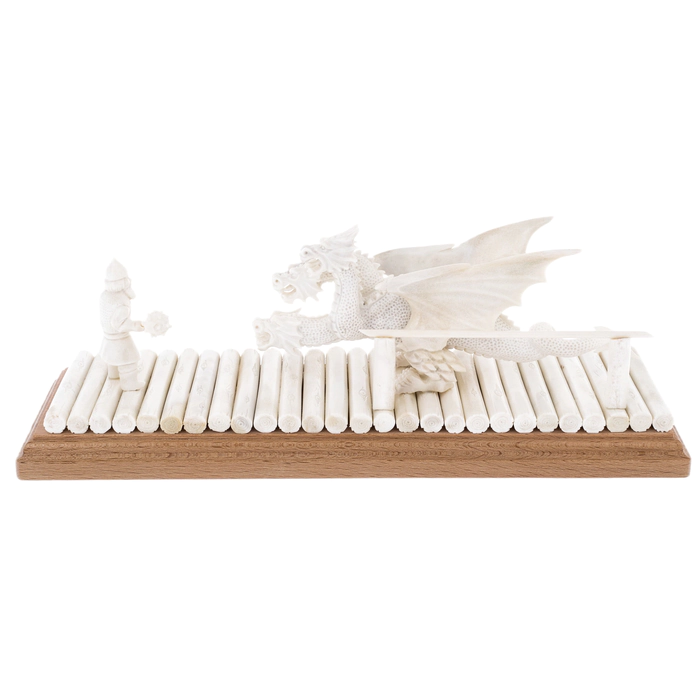 Composition of the elk horn "Serpent Gorynych and the hero"