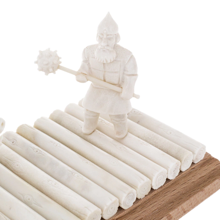 Composition of the elk horn "Serpent Gorynych and the hero"