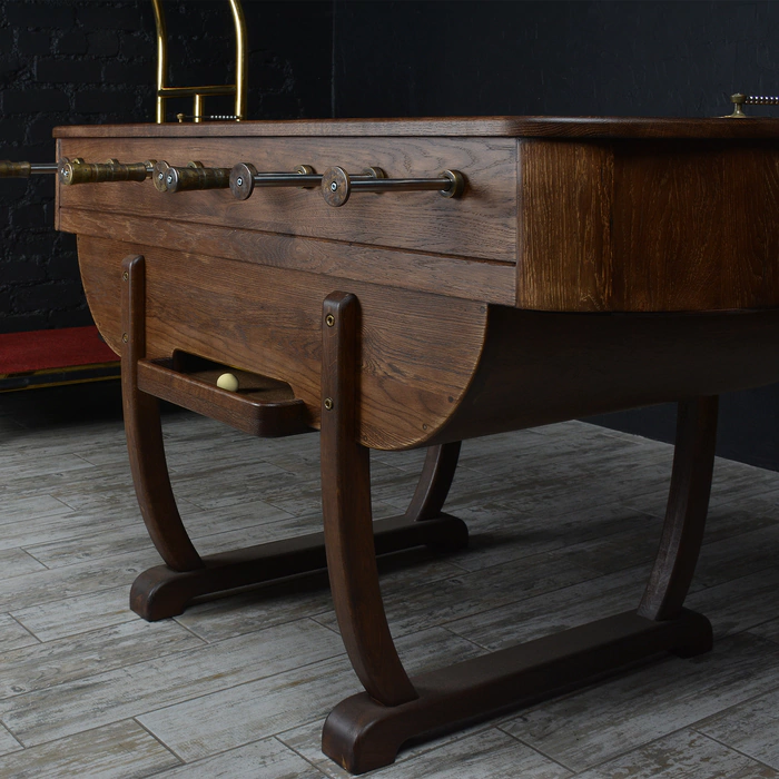 Exclusive vintage table football made of oak "Deja Vu Bonne-Nouvelle"