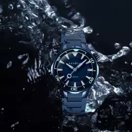 Automatic wristwatch Lincor "Medusa Cold" blue