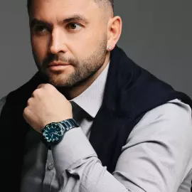 Automatic wristwatch Lincor "Medusa Cold" blue