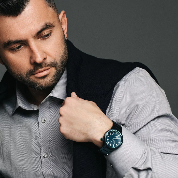Automatic wristwatch Lincor "Medusa Cold" blue