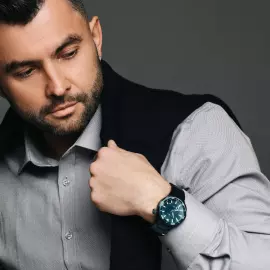 Automatic wristwatch Lincor "Medusa Cold" blue