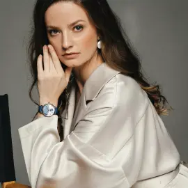 Наручные кварцевые часы УЧЗ синие