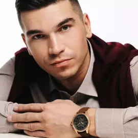 Наручные механические часы с автоподзаводом Mikhail Moskvin "Elegance" коричневые