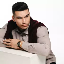 Наручные механические часы с автоподзаводом Mikhail Moskvin "Elegance" коричневые