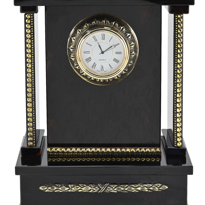 Mantel clock made of dark obsidian "Yuri Dolgoruky"