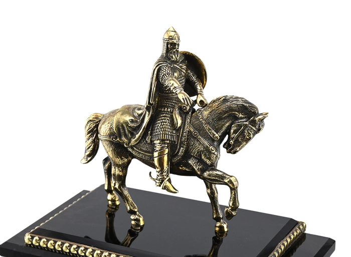 Mantel clock made of dark obsidian "Yuri Dolgoruky"
