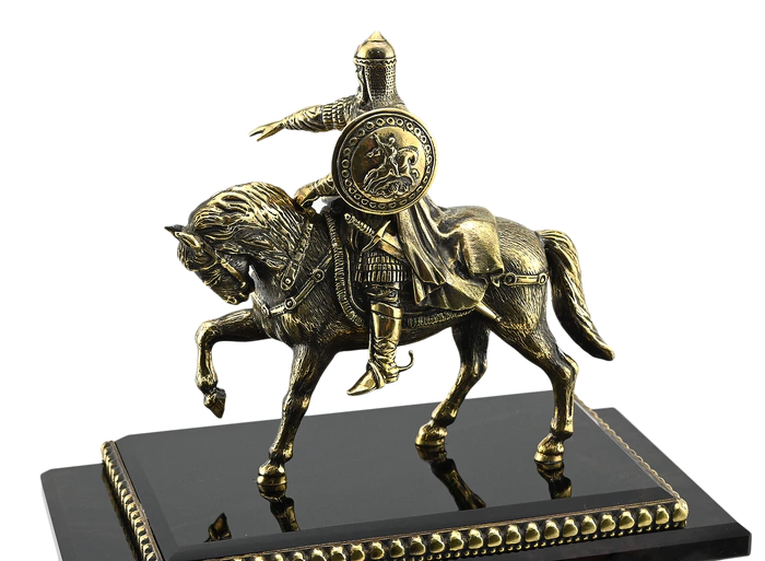 Mantel clock made of dark obsidian "Yuri Dolgoruky"