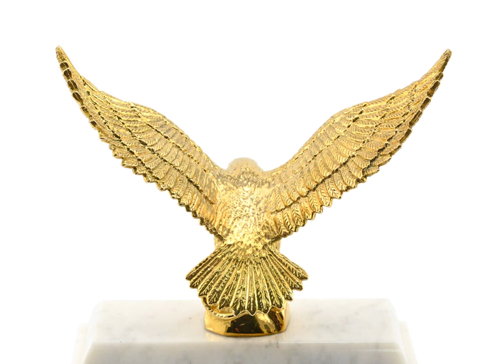 Mantel clock made of jade and marble "Eagle"